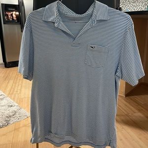 Vineyard Vines Blue and White striped polo